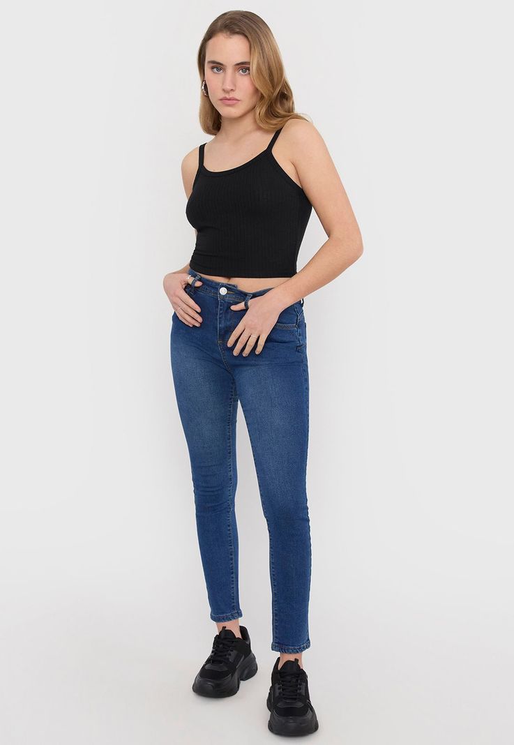 Jeans Skinny Mujer Color Negro Corona-0