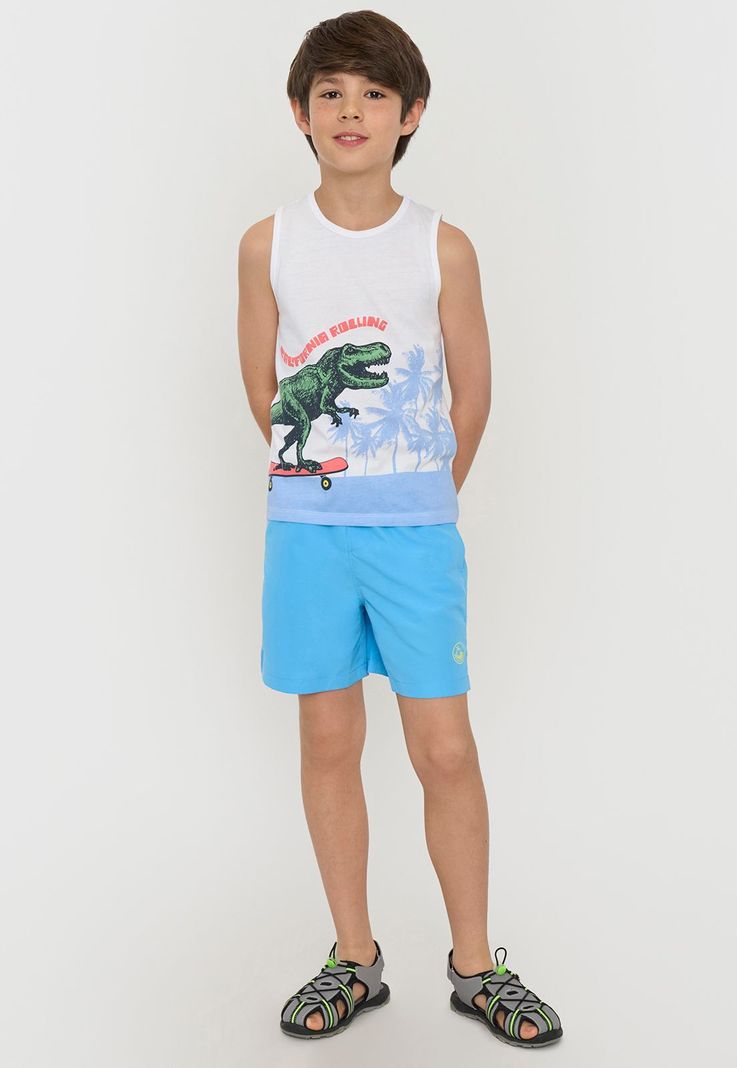 Traje De Baño Niño Kids Sólido Azul Corona-0