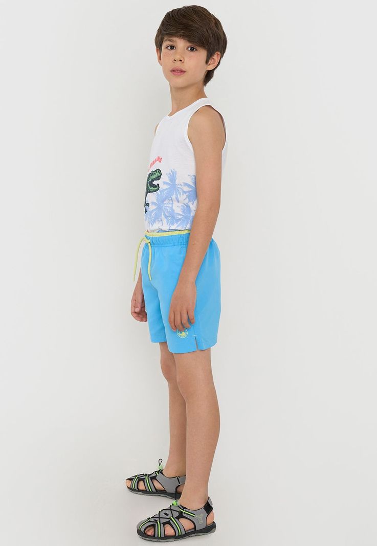 Traje De Baño Niño Kids Sólido Azul Corona-3