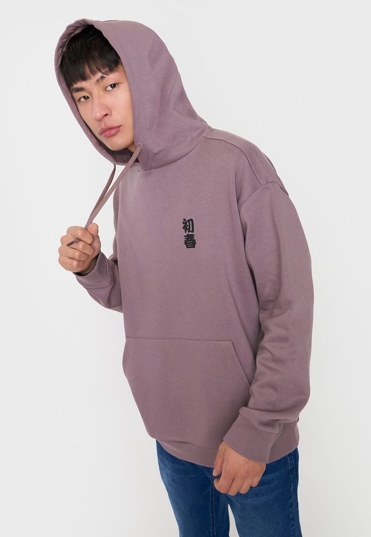 Polerón Hombre Hood Print Asiatico Rosado Corona-0
