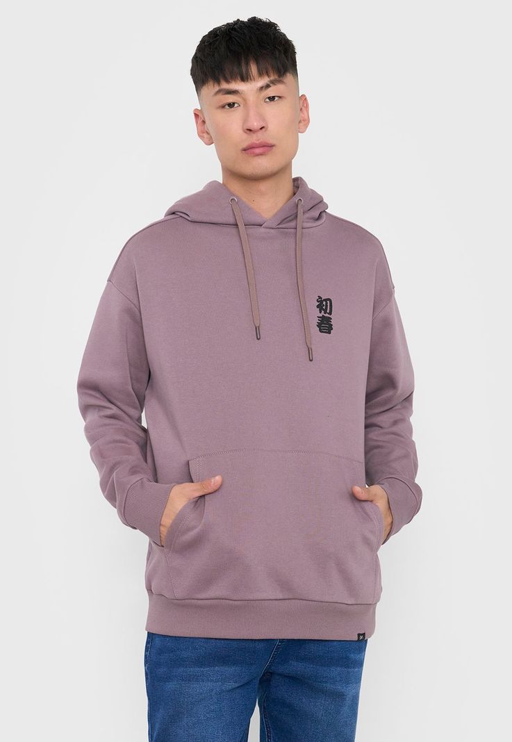 Polerón Hombre Hood Print Asiatico Rosado Corona-1