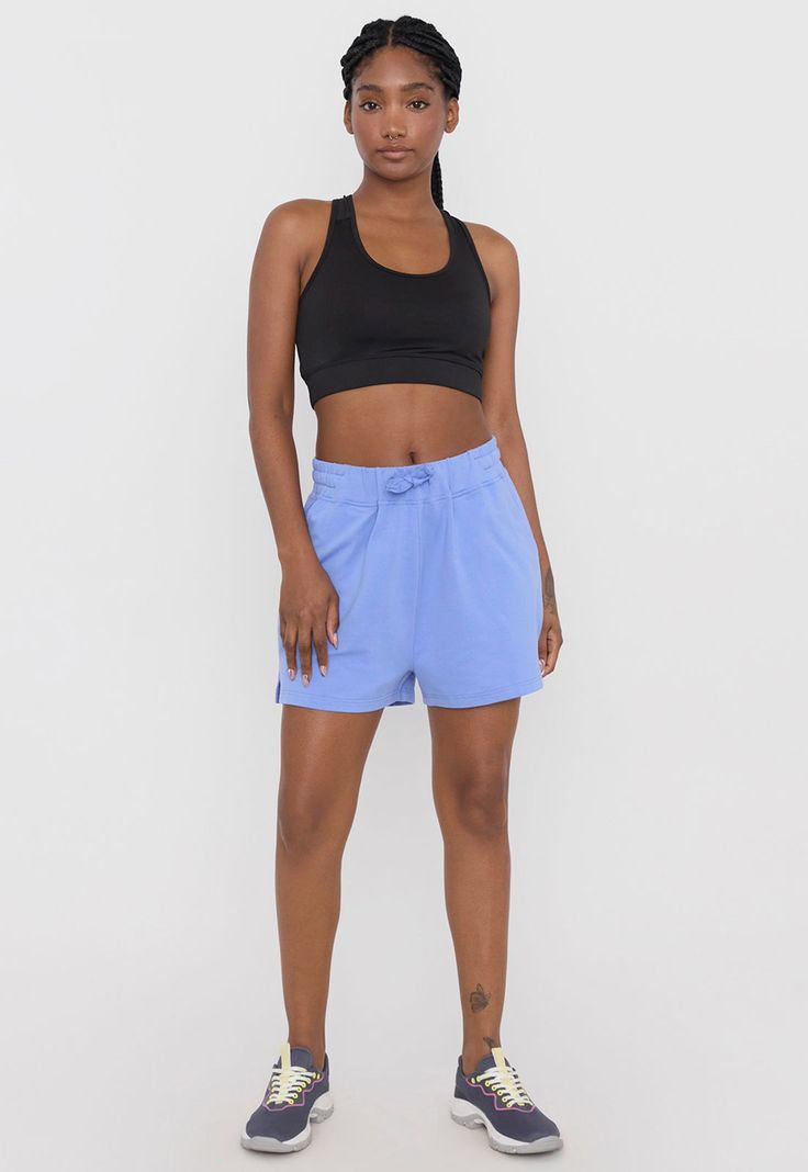Short Mujer Deportivo Buzo Celeste Corona-0
