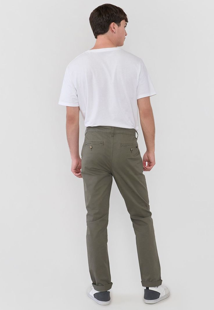 Pantalón Hombre Chino Color Verde Musgo Corona-2