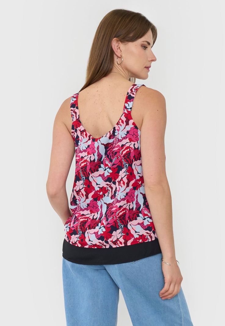 Blusa Mujer Pabilos Gruesos Print Corales Rosado Corona-1