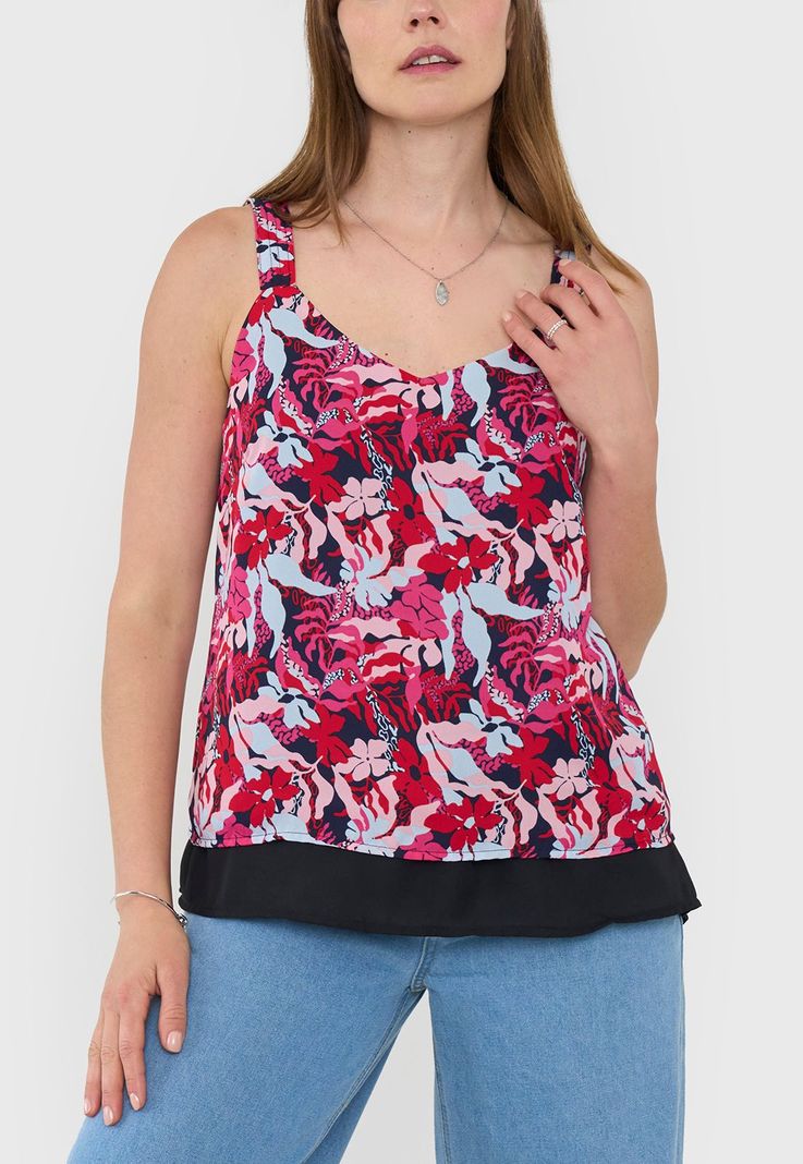 Blusa Mujer Pabilos Gruesos Print Corales Rosado Corona-2