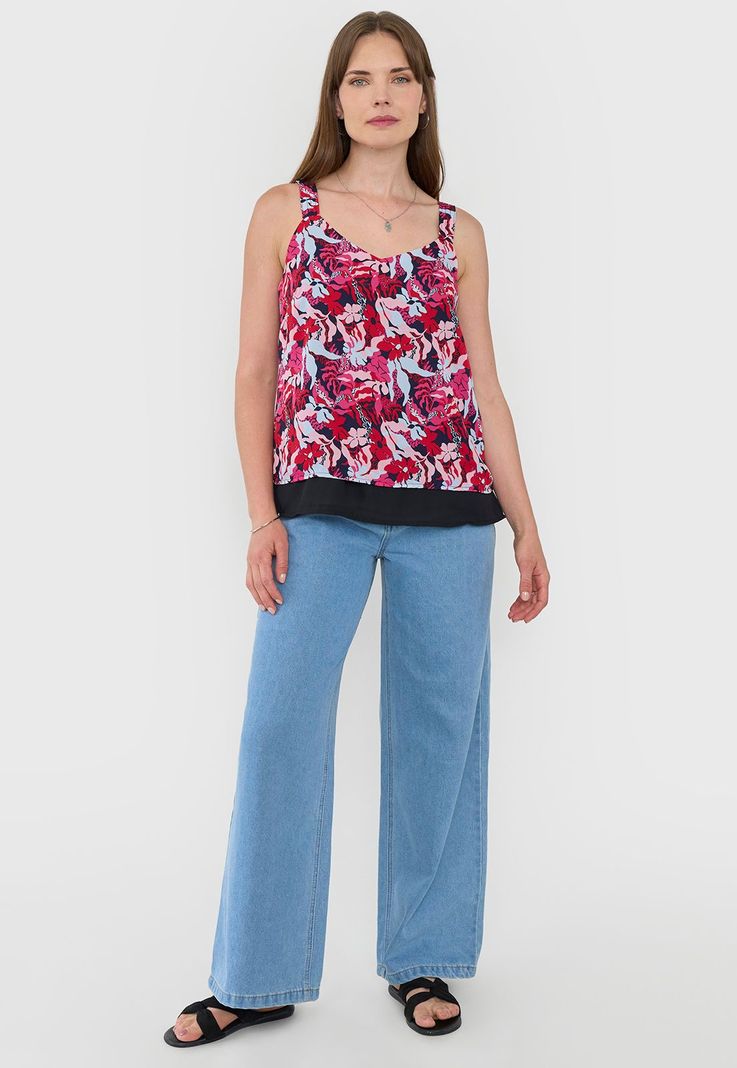 Blusa Mujer Pabilos Gruesos Print Corales Rosado Corona-3