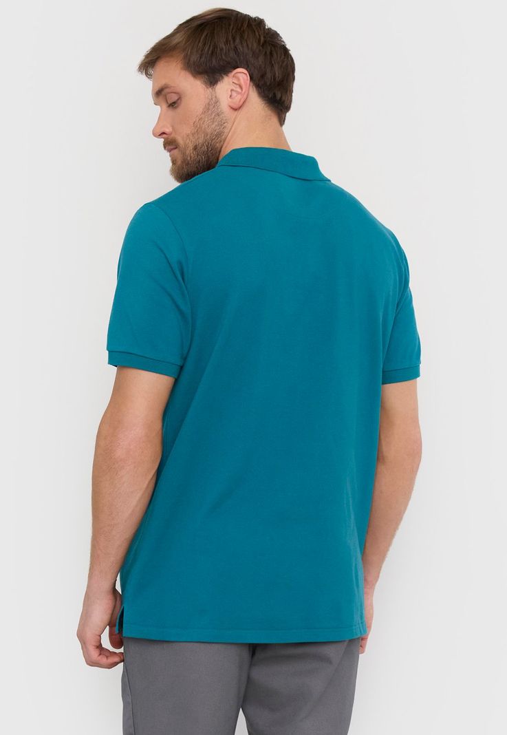 Polera Hombre Lisa Piqué Petróleo Corona-1