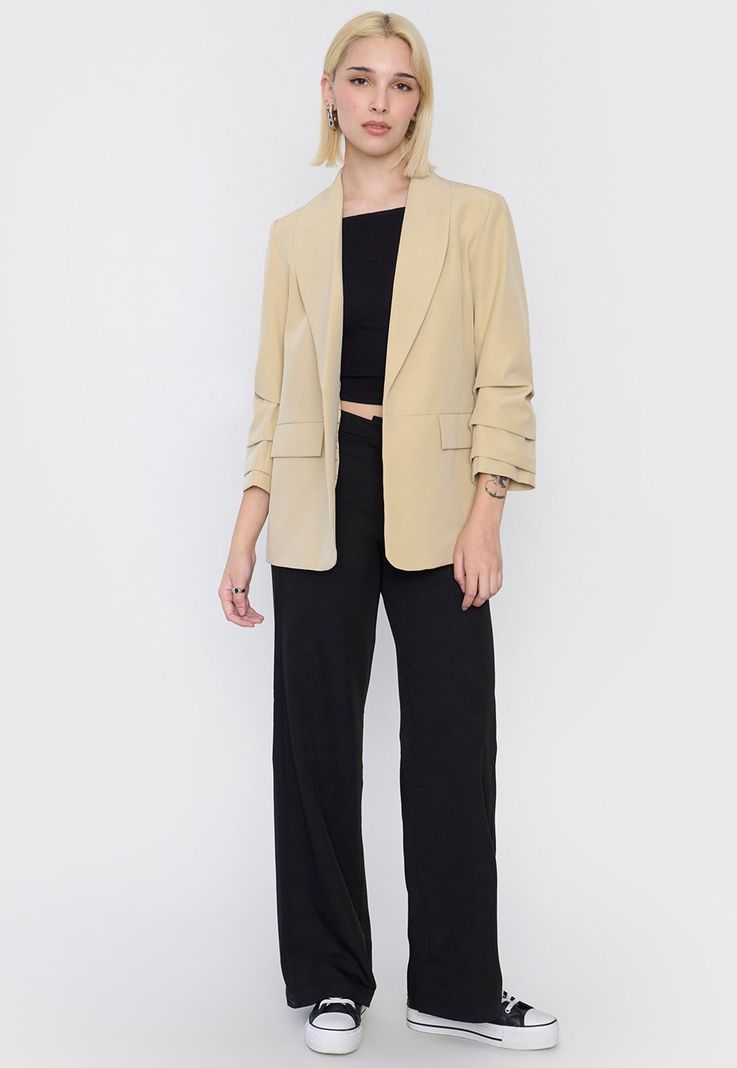 Blazer Mujer Liso Beige Corona-3