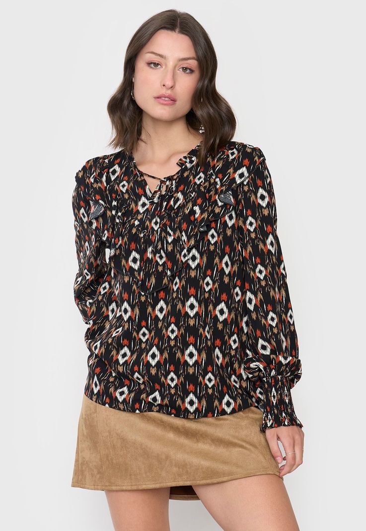 Blusa Mujer Vuelos Marrón Corona-0