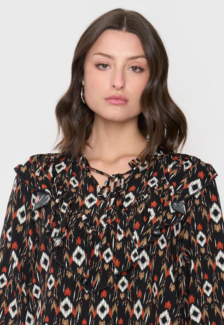 Blusa Mujer Vuelos Marrón Corona-2