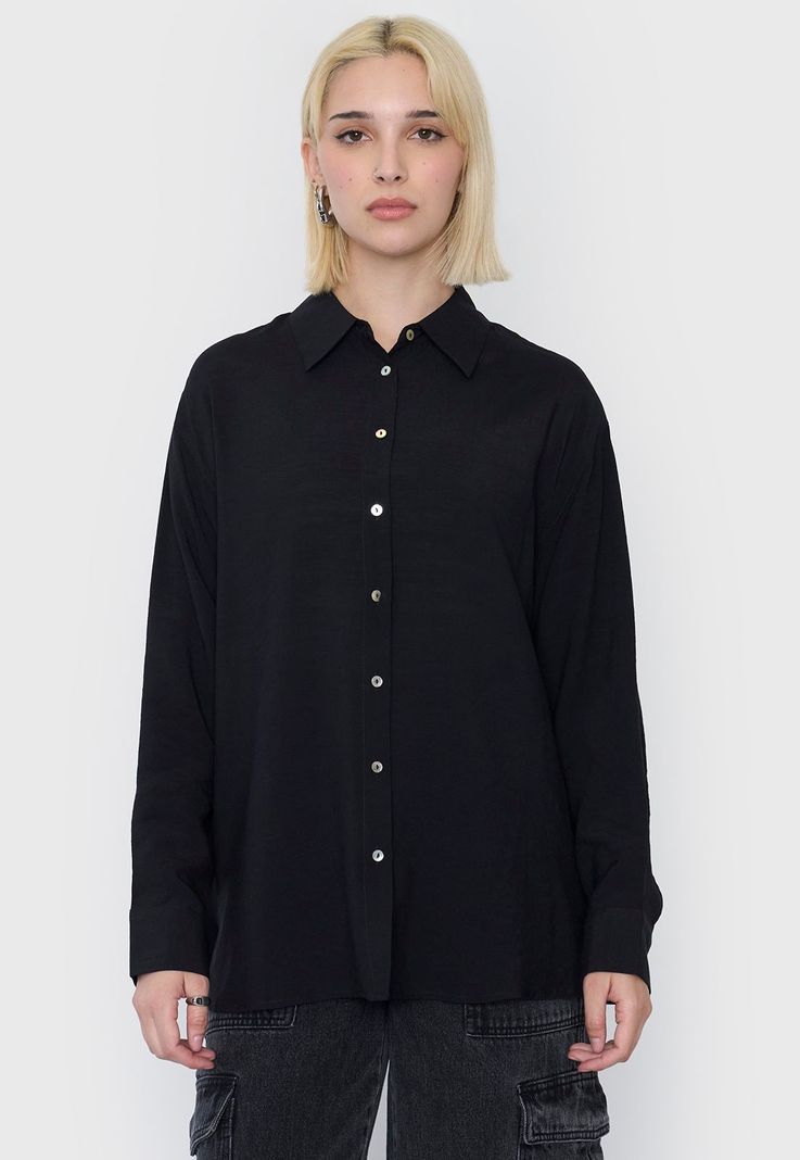 Blusa Mujer Camisera Negro Corona-2