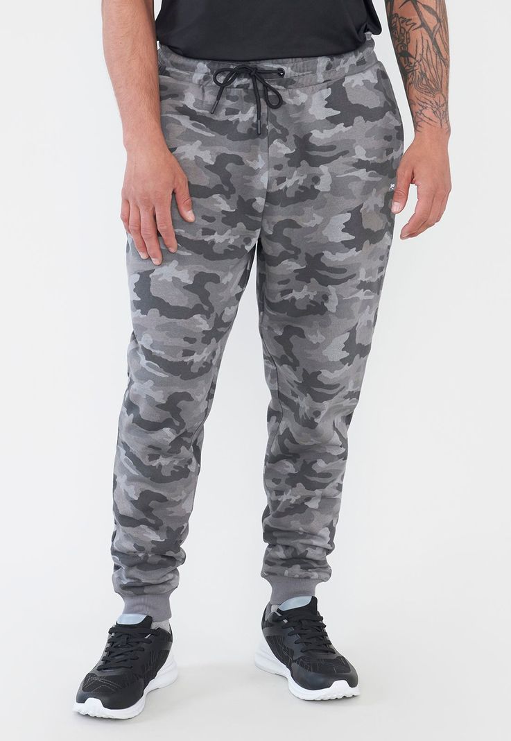 Buzo Hombre Deportivo Jogger Print Gris Corona-1