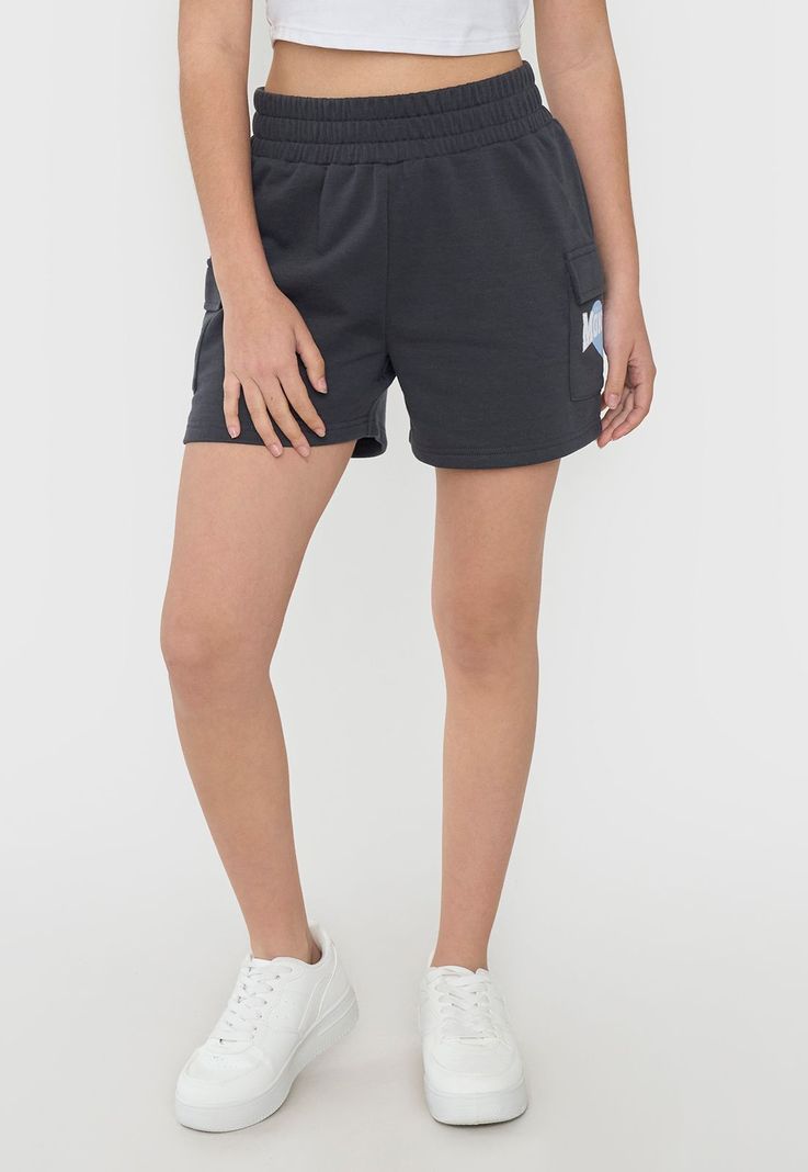Short Niña Teen Cargo Punto Gris Oscuro Corona-1