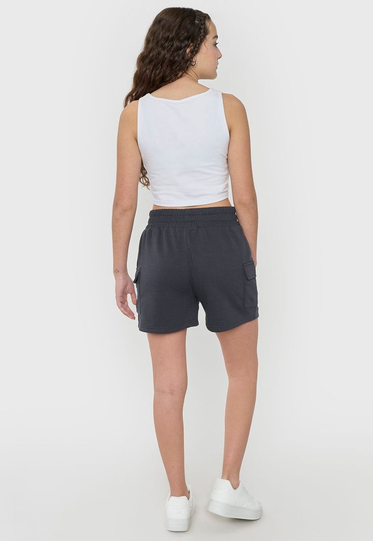 Short Niña Teen Cargo Punto Gris Oscuro Corona-2