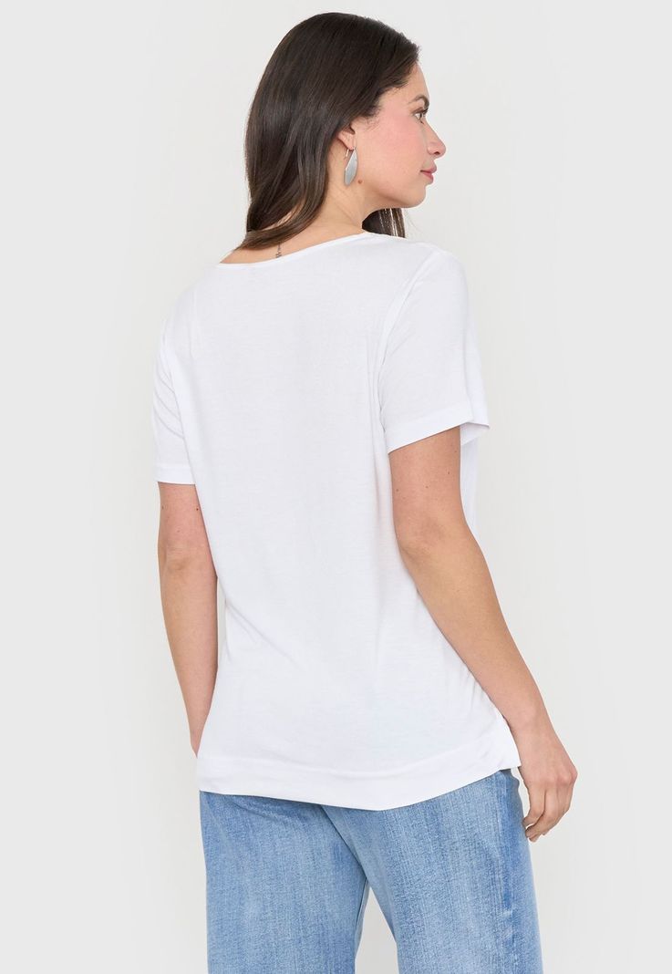 Polera Mujer Cinta Brillos Blanco Corona-1