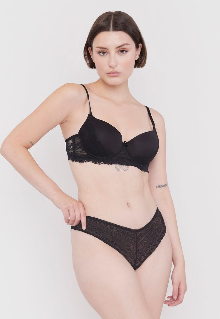 Pantaleta Full Lace Negro Mujer Corona-0