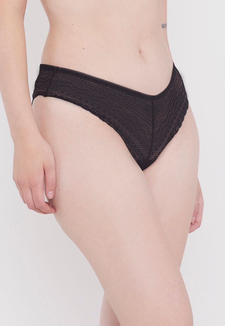 Pantaleta Full Lace Negro Mujer Corona-3