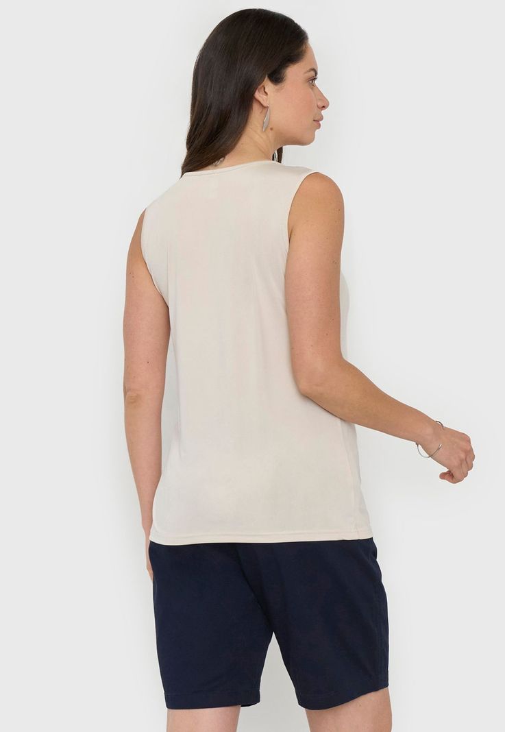 Polera Mujer Básico Polyspandex Beige Corona-1