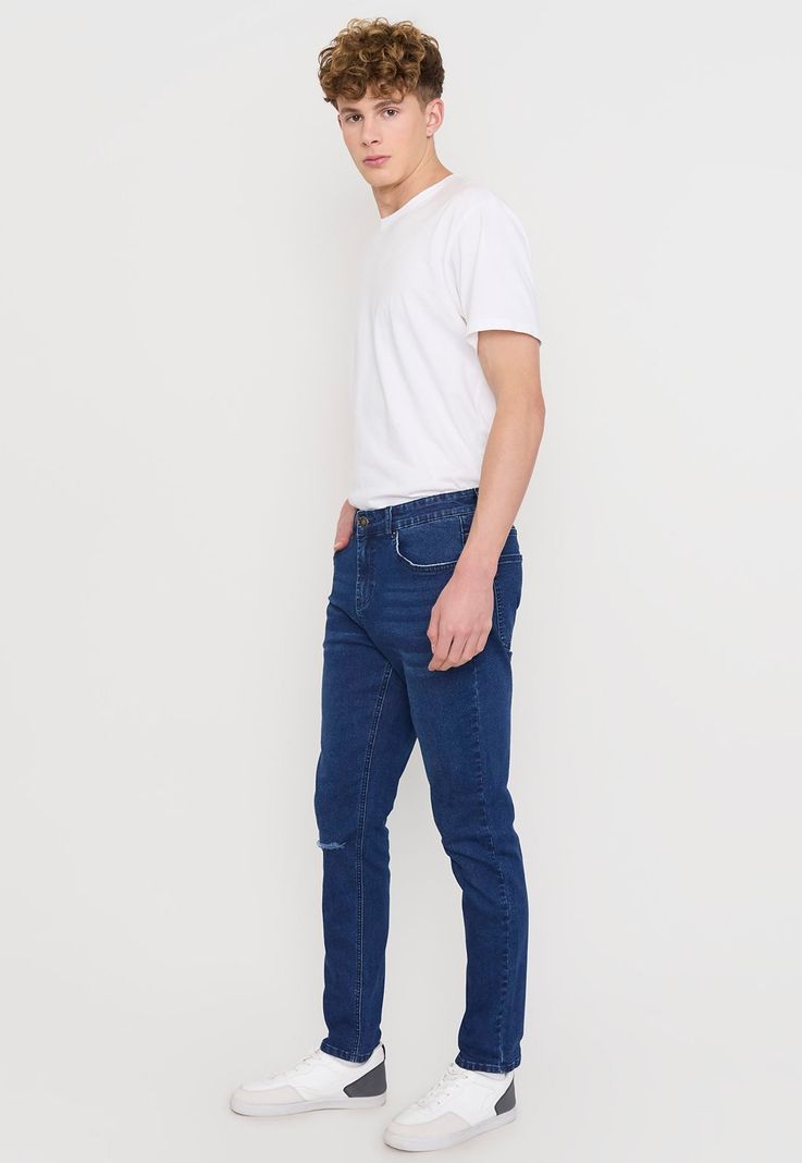 Jeans Hombre Skinny Fit Azul Oscuro Spandex Corona-3