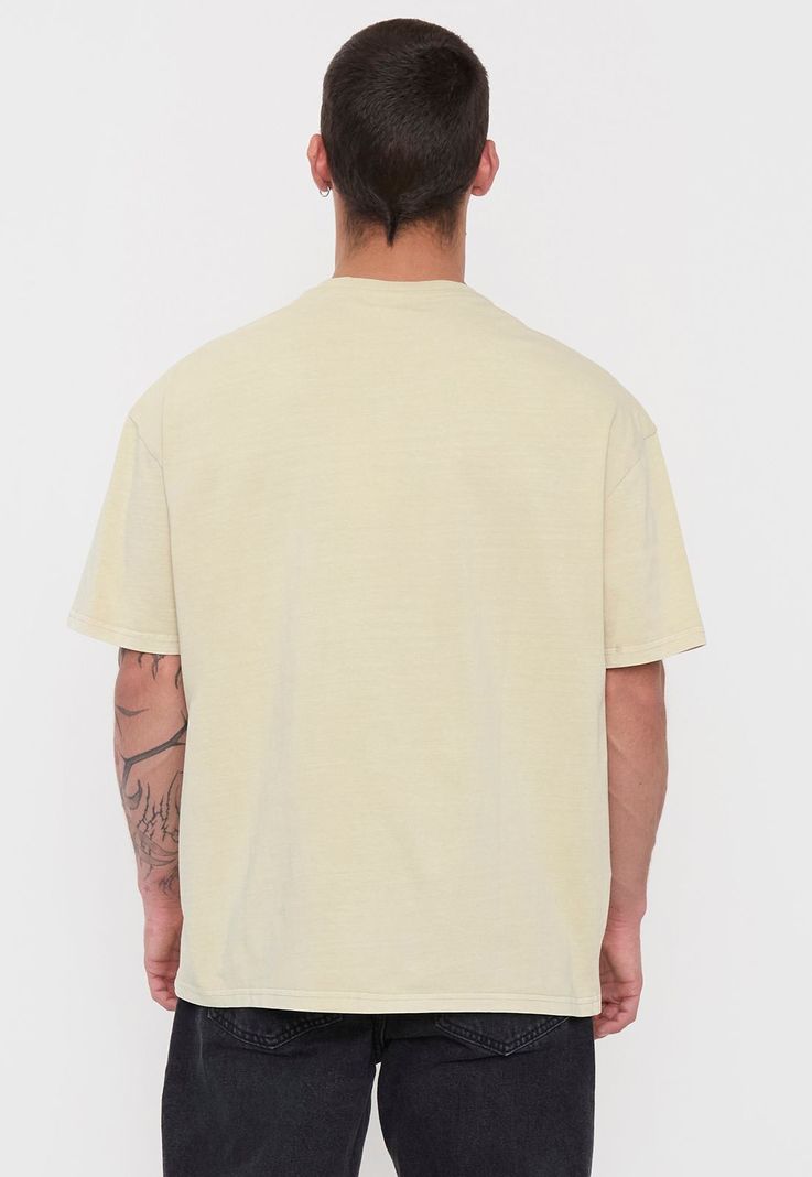 Polera Hombre Oversize Ecru Liso Corona-1
