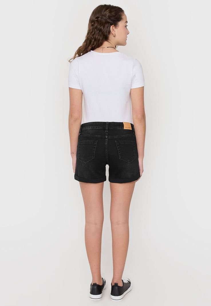 Short Niña Teen Denim Color Negro Corona-2