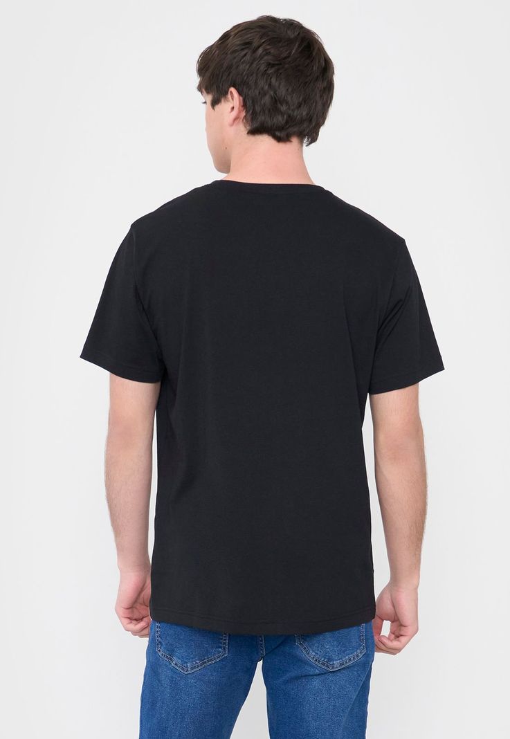 Polera Hombre R-Neck Lisa Color Negro Corona-1
