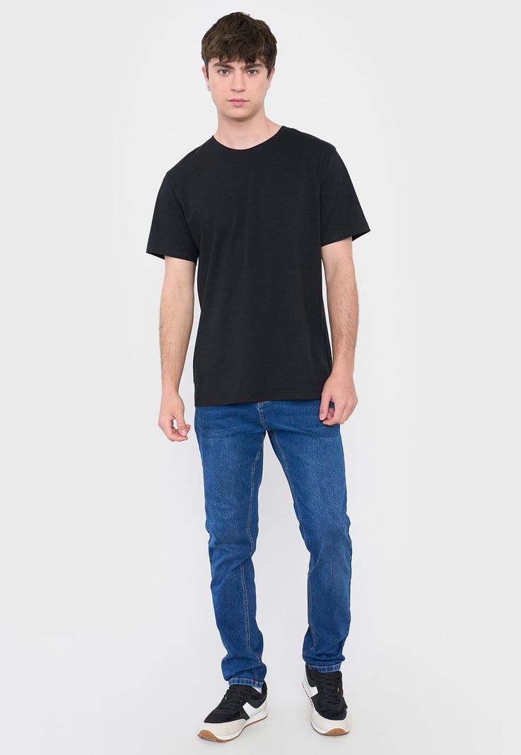 Polera Hombre R-Neck Lisa Color Negro Corona-3