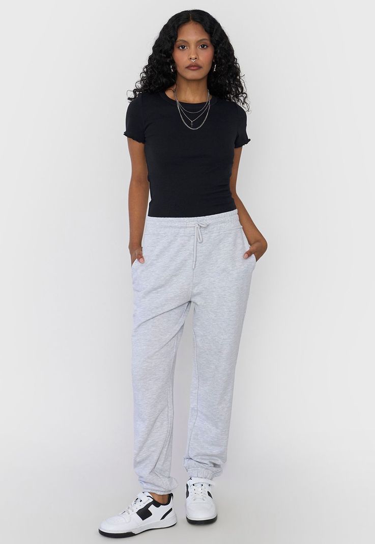 Buzo Mujer Jogger Gris Melange Corona-0