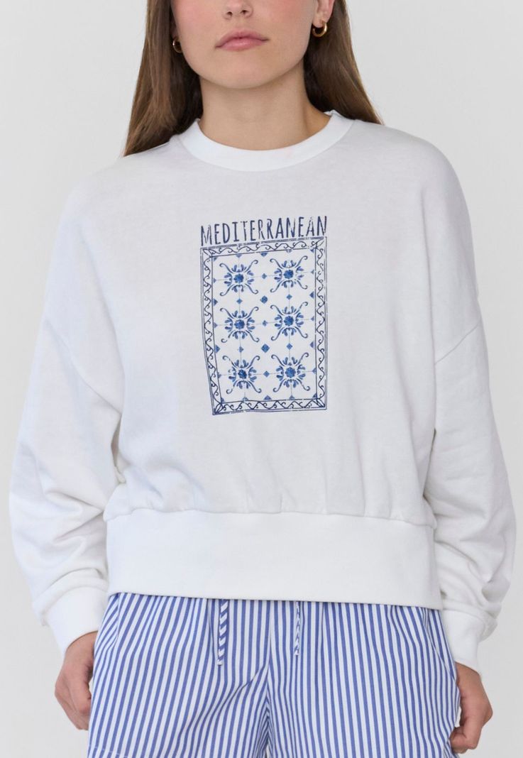 Polerón Mujer R-Neck Blanco Corona-2