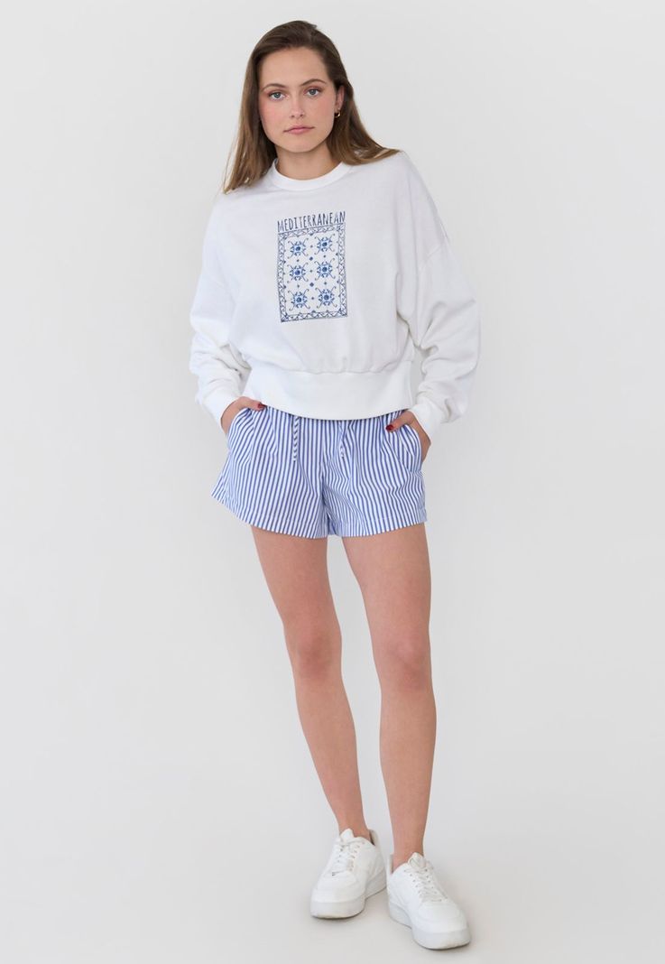 Polerón Mujer R-Neck Blanco Corona-3