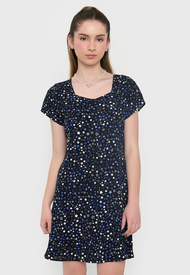 Vestido Niña Teen Viscosa Navy Corona-0