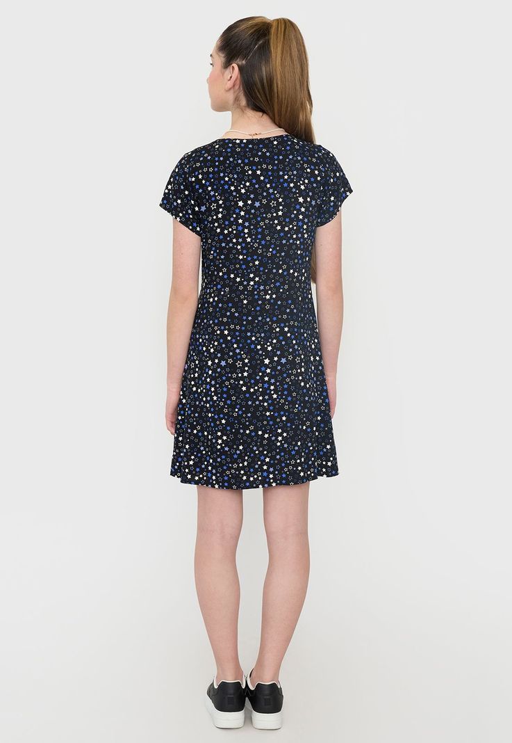 Vestido Niña Teen Viscosa Navy Corona-1
