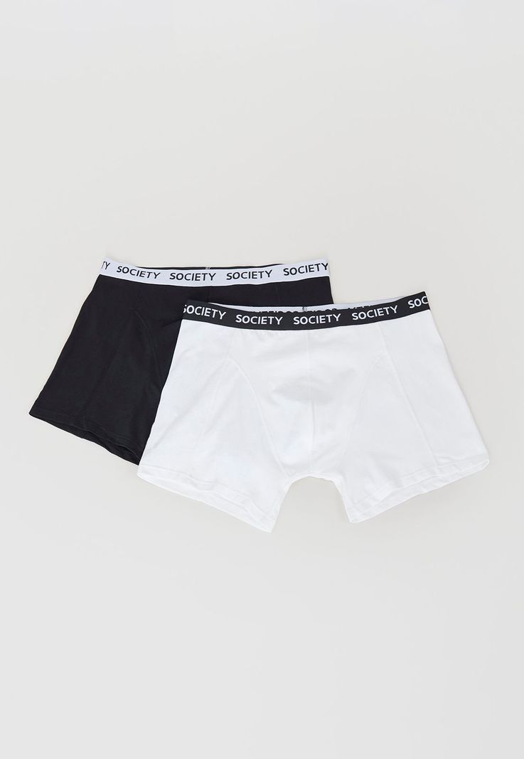 Bóxer Hombre Bipack Mix Negro/Blanco Liso Corona-0