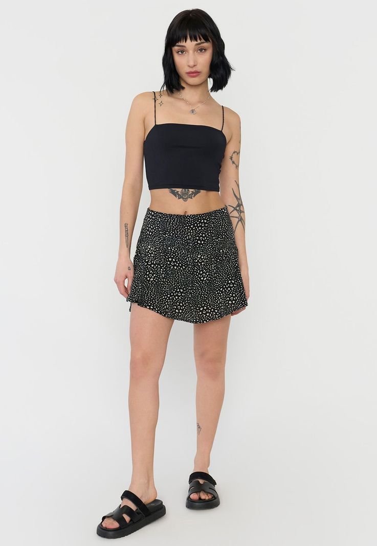 Short Mujer Falda Negro Animal Corona-0