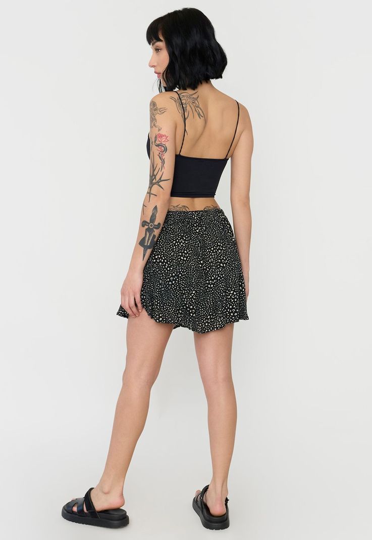 Short Mujer Falda Negro Animal Corona-2