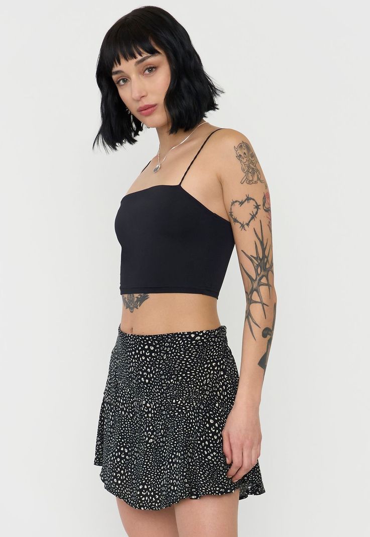 Short Mujer Falda Negro Animal Corona-3