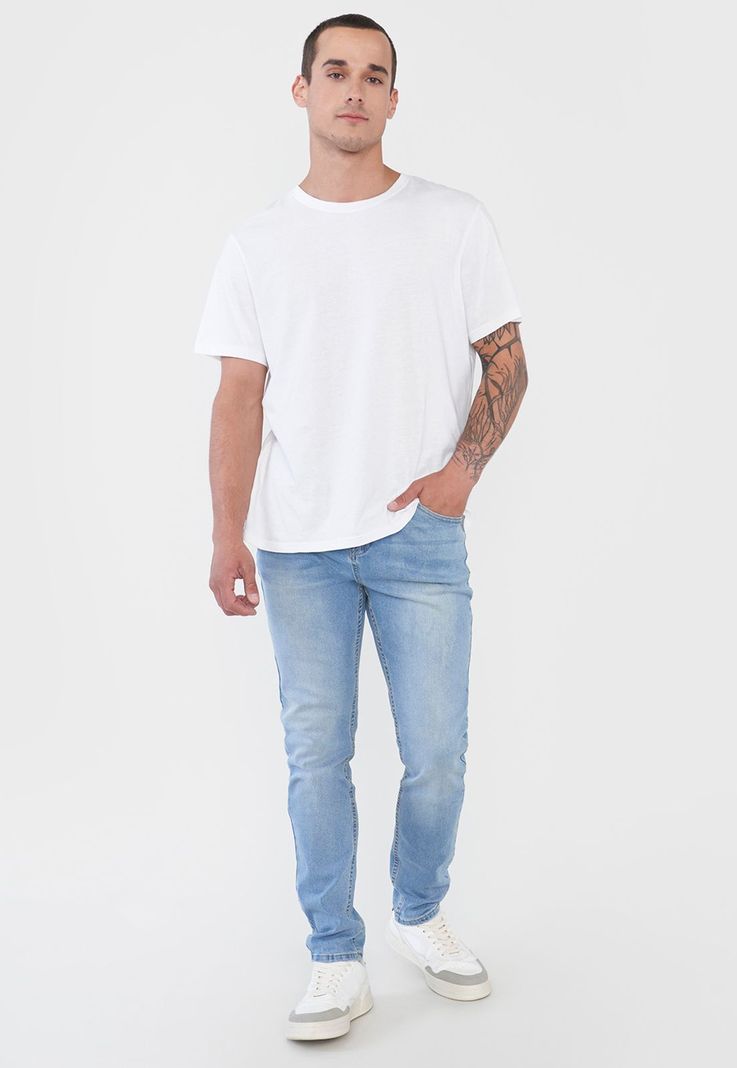 Jeans Hombre Super Skinny Azul Claro Corona-0