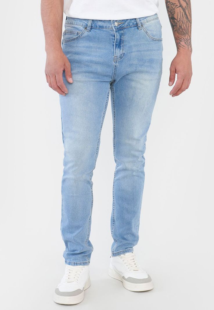 Jeans Hombre Super Skinny Azul Claro Corona-1