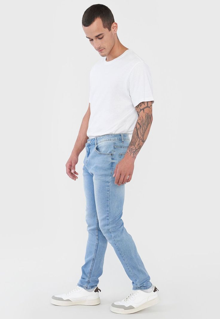 Jeans Hombre Super Skinny Azul Claro Corona-3
