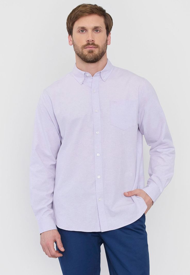 Camisa Hombre Lila Oxford Corona-0