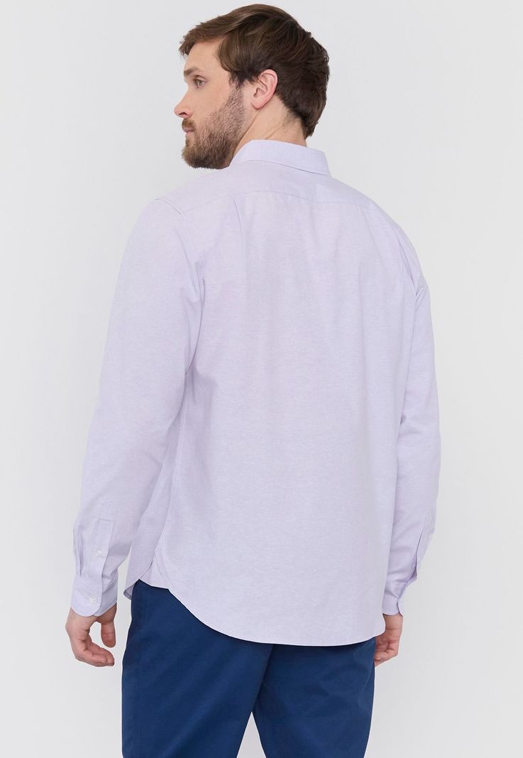 Camisa Hombre Lila Oxford Corona-1