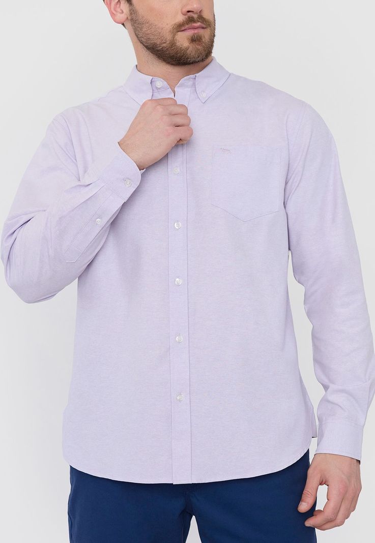 Camisa Hombre Lila Oxford Corona-2