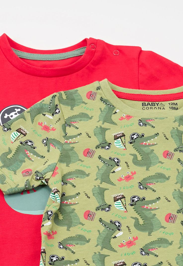 Polera Bebe Niño Bipack Rojo Corona-2