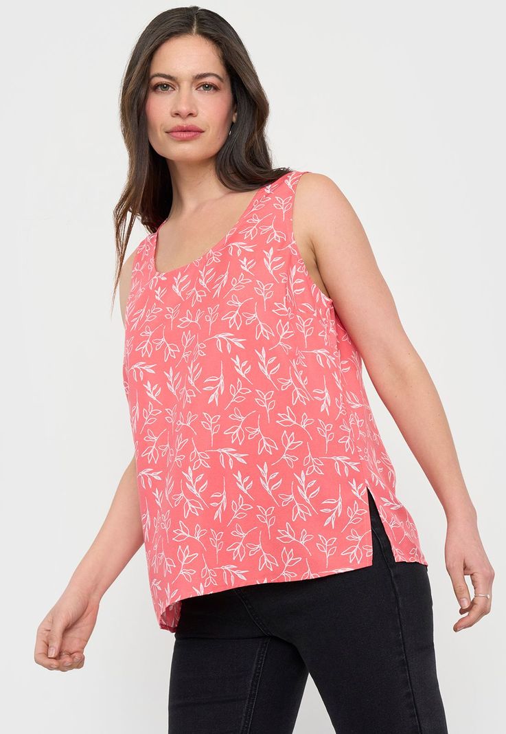 Blusa Mujer S/M Cuello Redondo Coral Print Corona-0