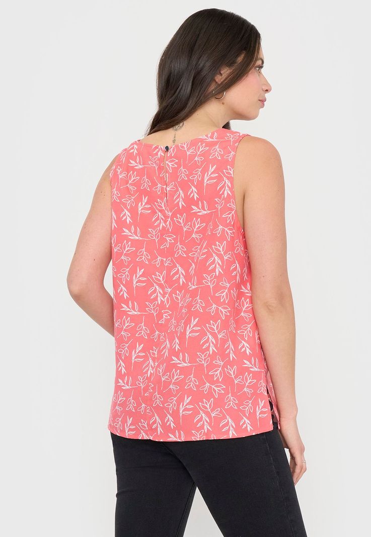 Blusa Mujer S/M Cuello Redondo Coral Print Corona-2