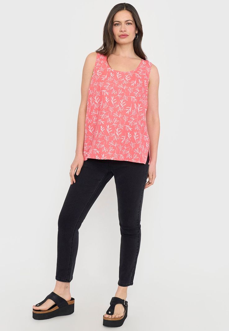 Blusa Mujer S/M Cuello Redondo Coral Print Corona-3