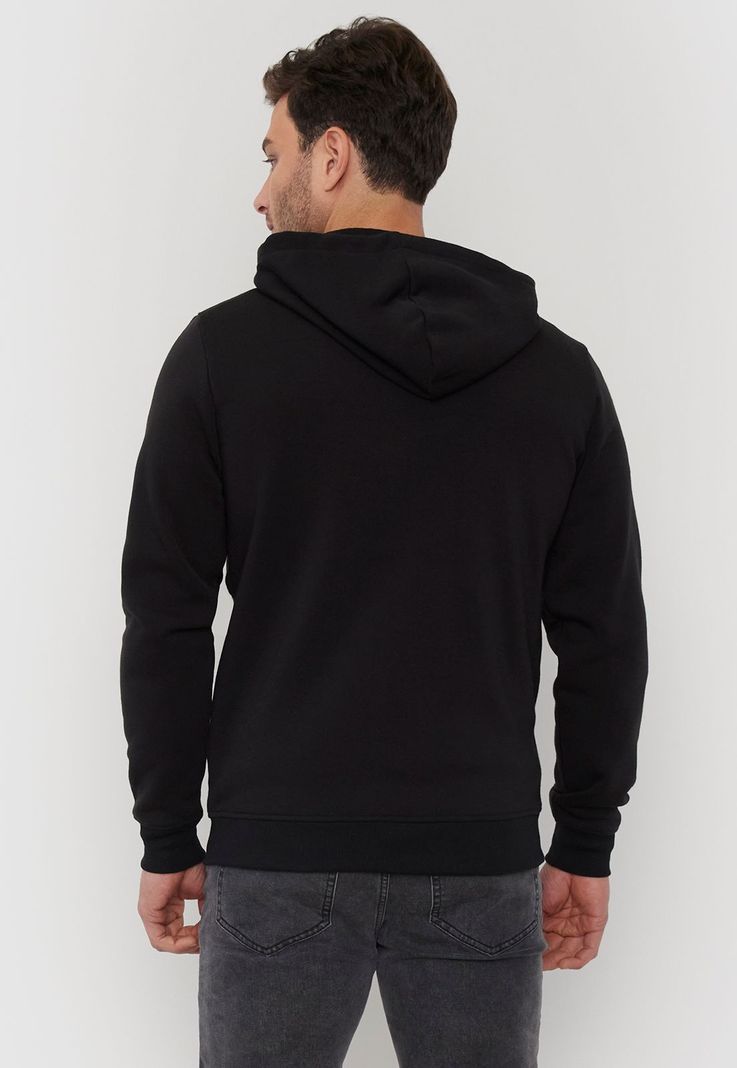 Polerón Hombre Full Zipper Clásico Negro Corona-1