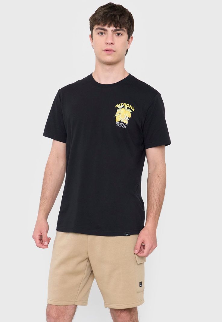Polera Hombre Fun Frutas Negro Corona-0