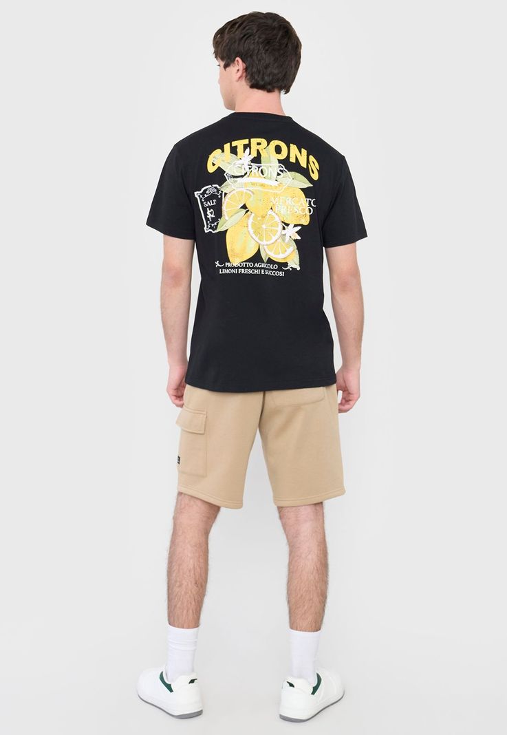 Polera Hombre Fun Frutas Negro Corona-1