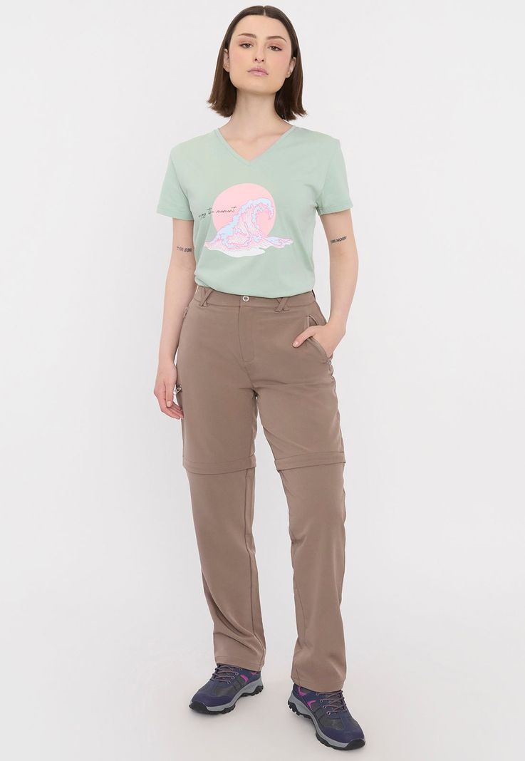 Pantalón Outdoor Mujer Taupe Desmontable Corona-0